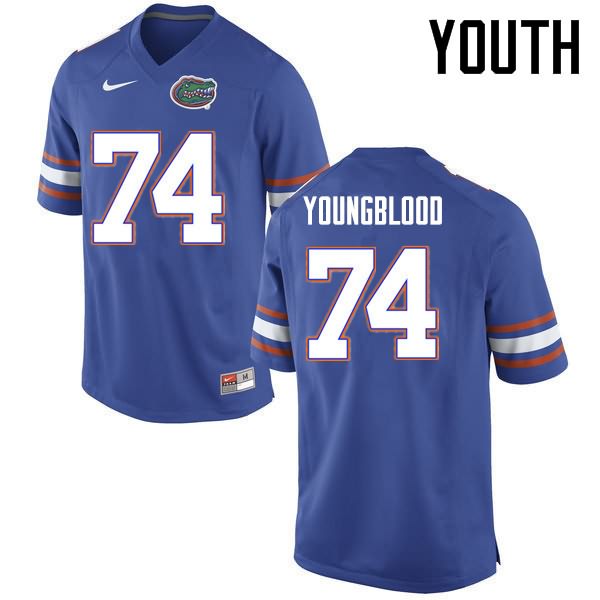 NCAA Florida Gators Jack Youngblood Youth #74 Nike Blue Stitched Authentic College Football Jersey LWM0764IB